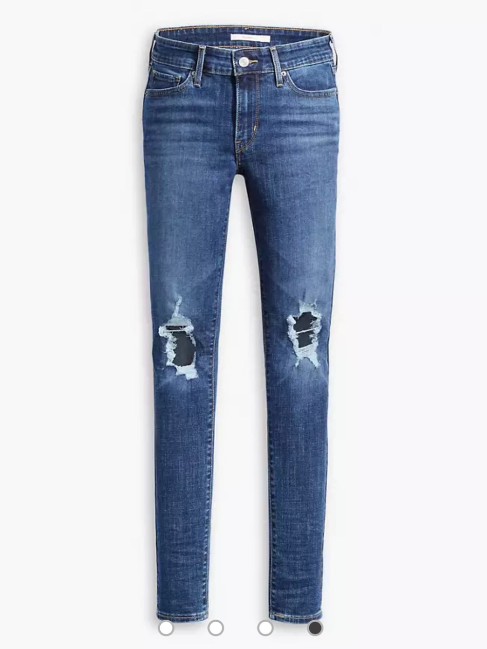 Levi’s 711 Jeans Women’s Size 27 Dark Wash Stretch Skinny Distressed Denim